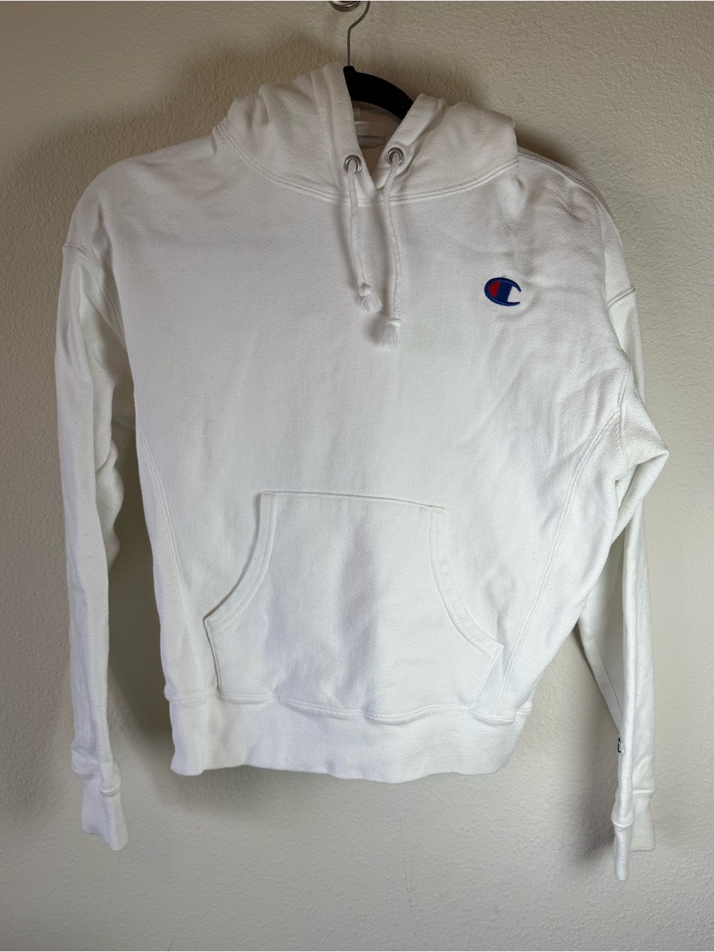 Champion Reverse Weave White Pullover Hoodie Small